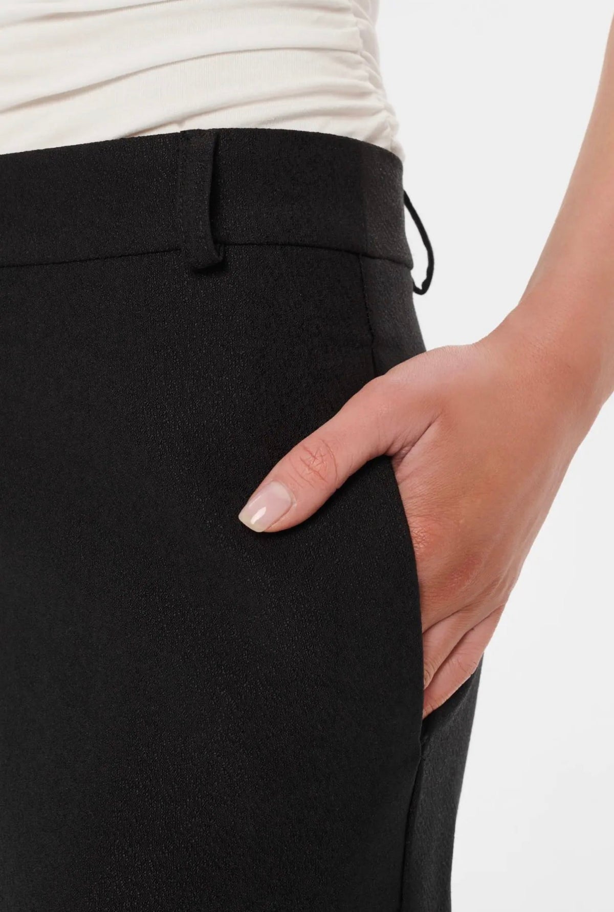 Black Wool Blended Mini Skirt