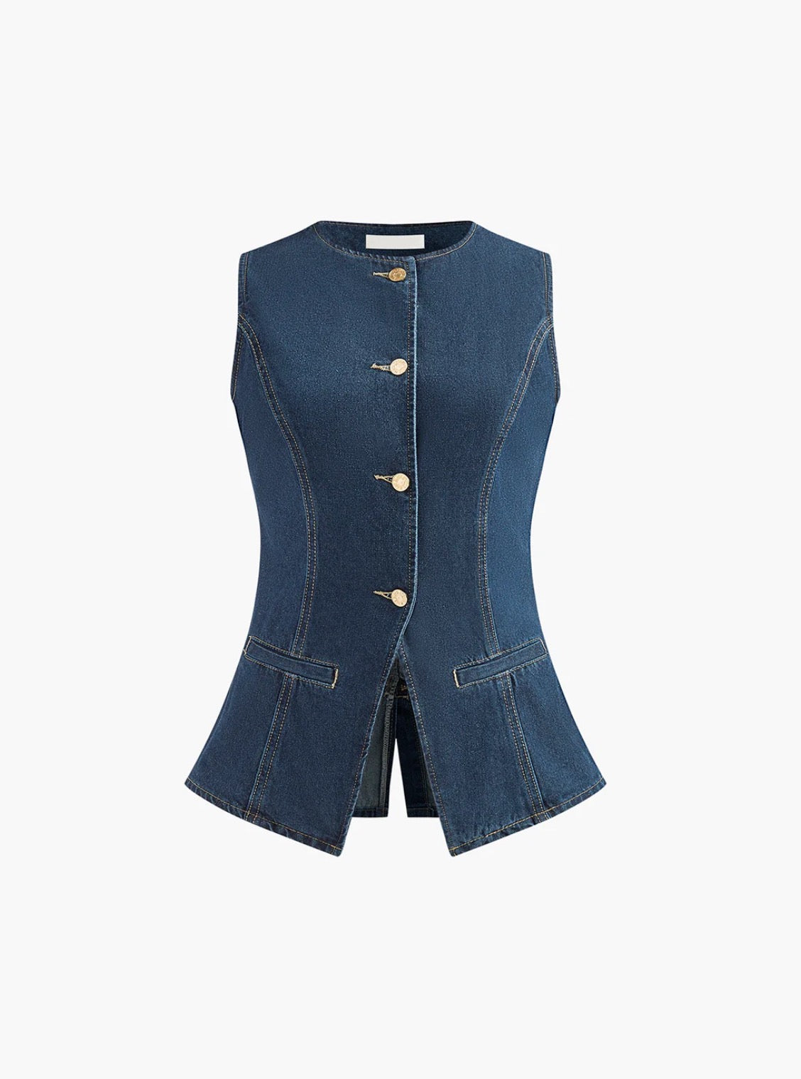 Blue Denim Waistcoat and Shorts Co-ord Set