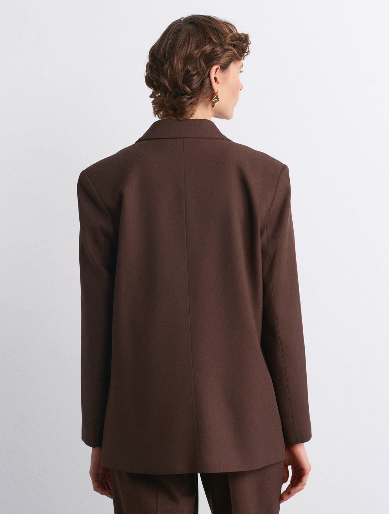 Dark Brown Double Breasted Blazer