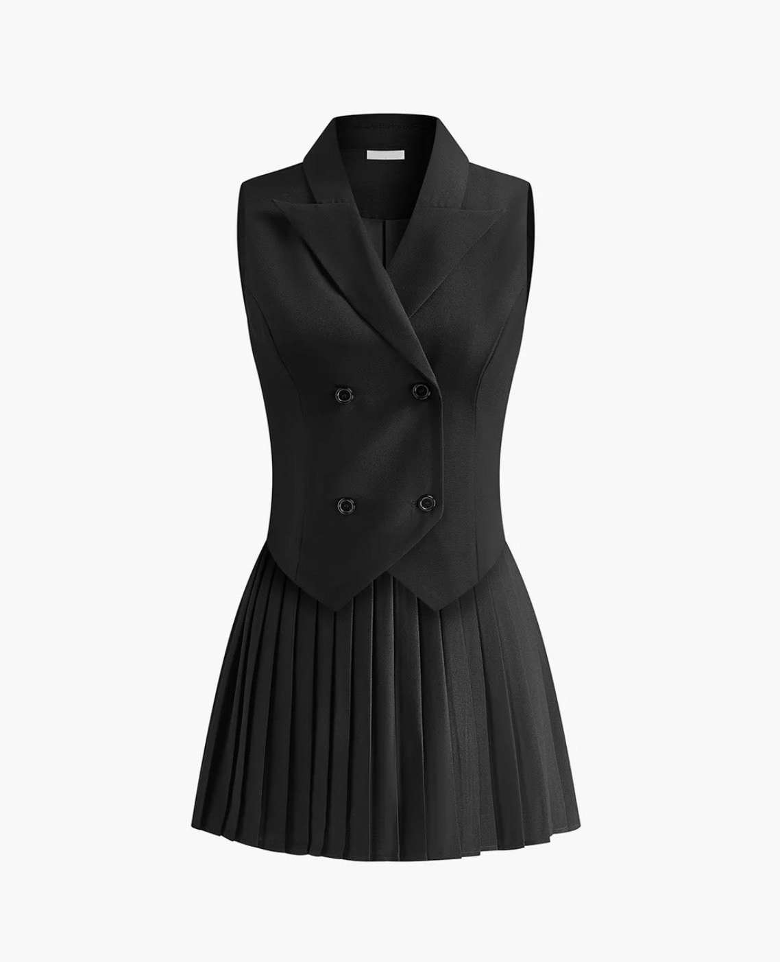 Black Waist Coat & Mini Skirt Co-ord Set
