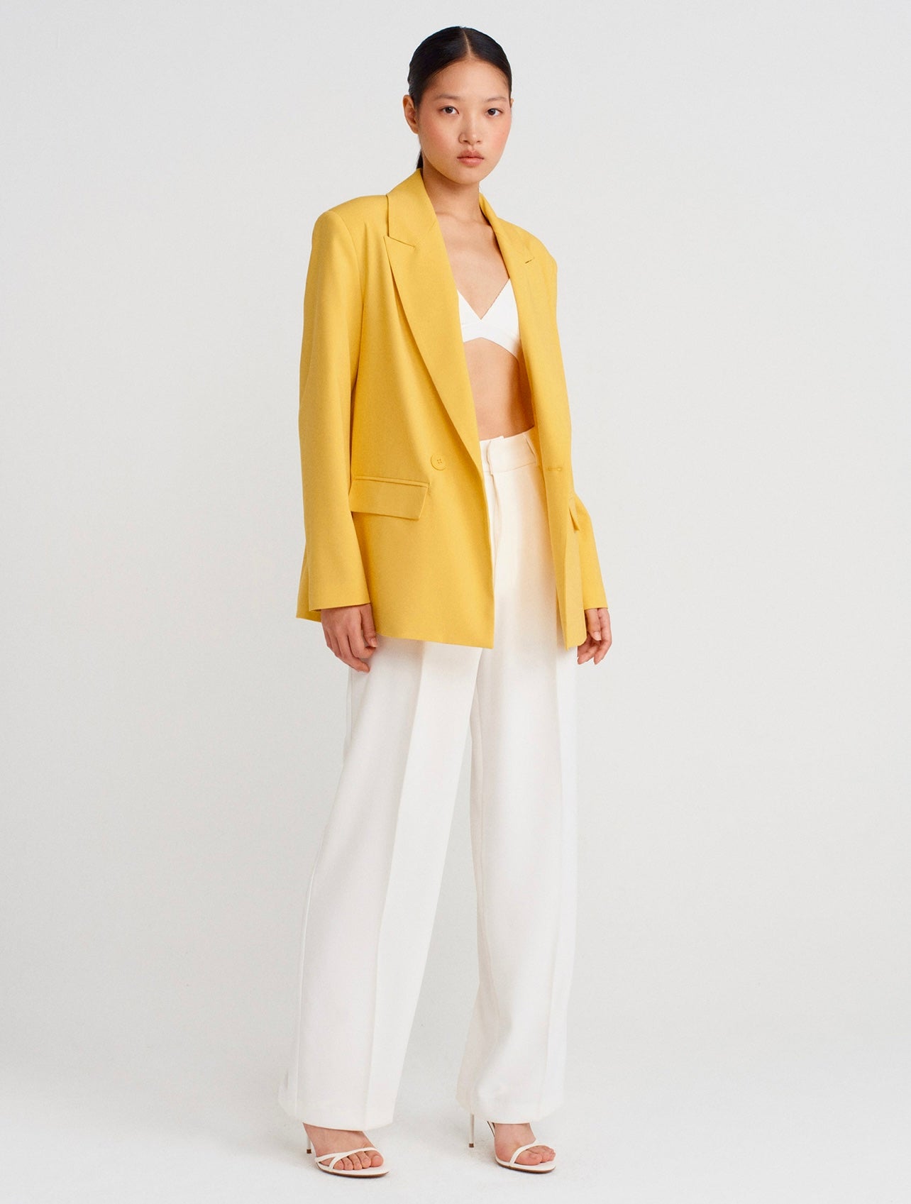 Mustard Yellow Double Breasted Blazer