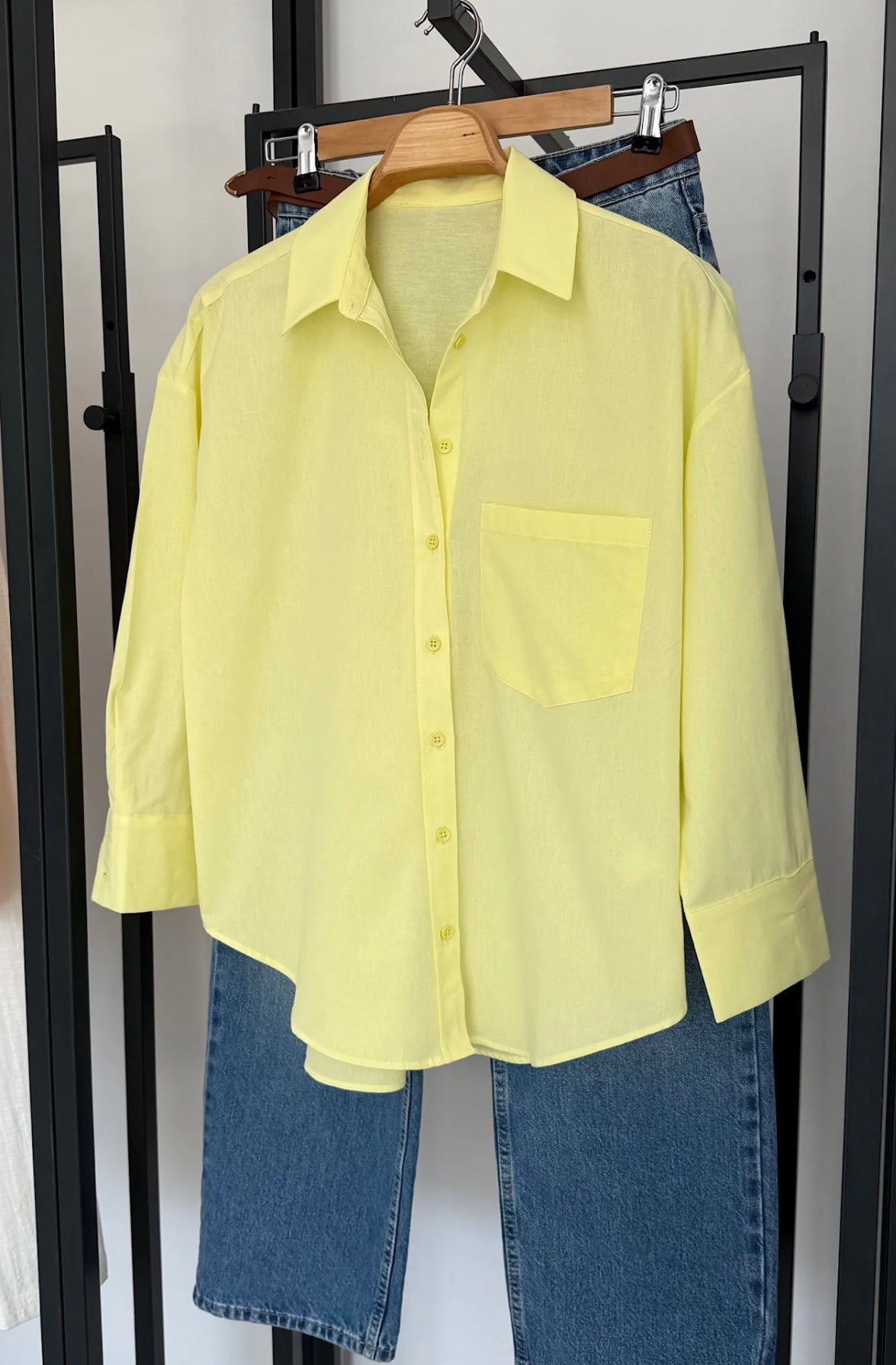 Yellow Shirt & Denim Co-ord Set