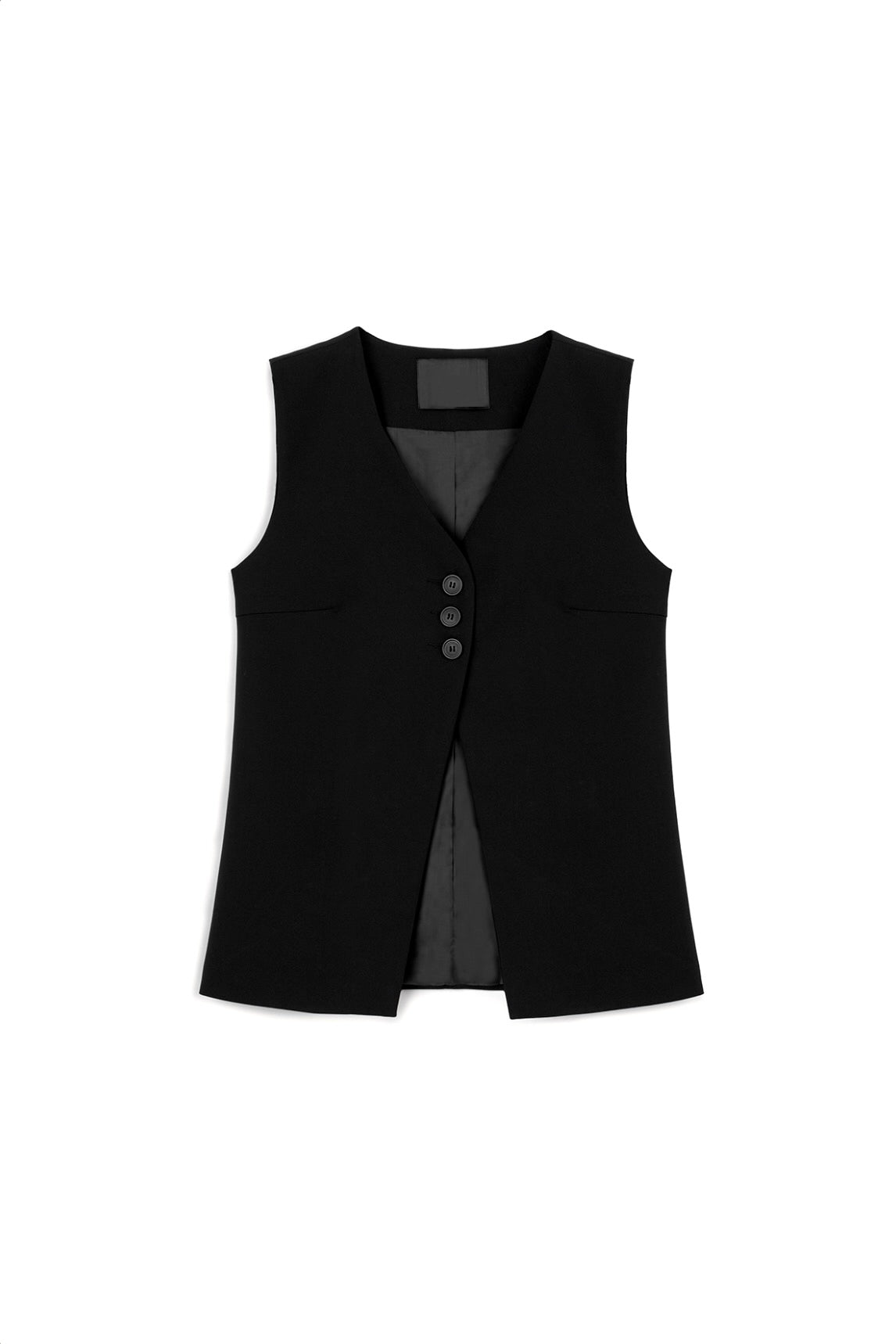 black-buttoned-V-neck-waistcoat-06-kochila-couture-formals-for-women