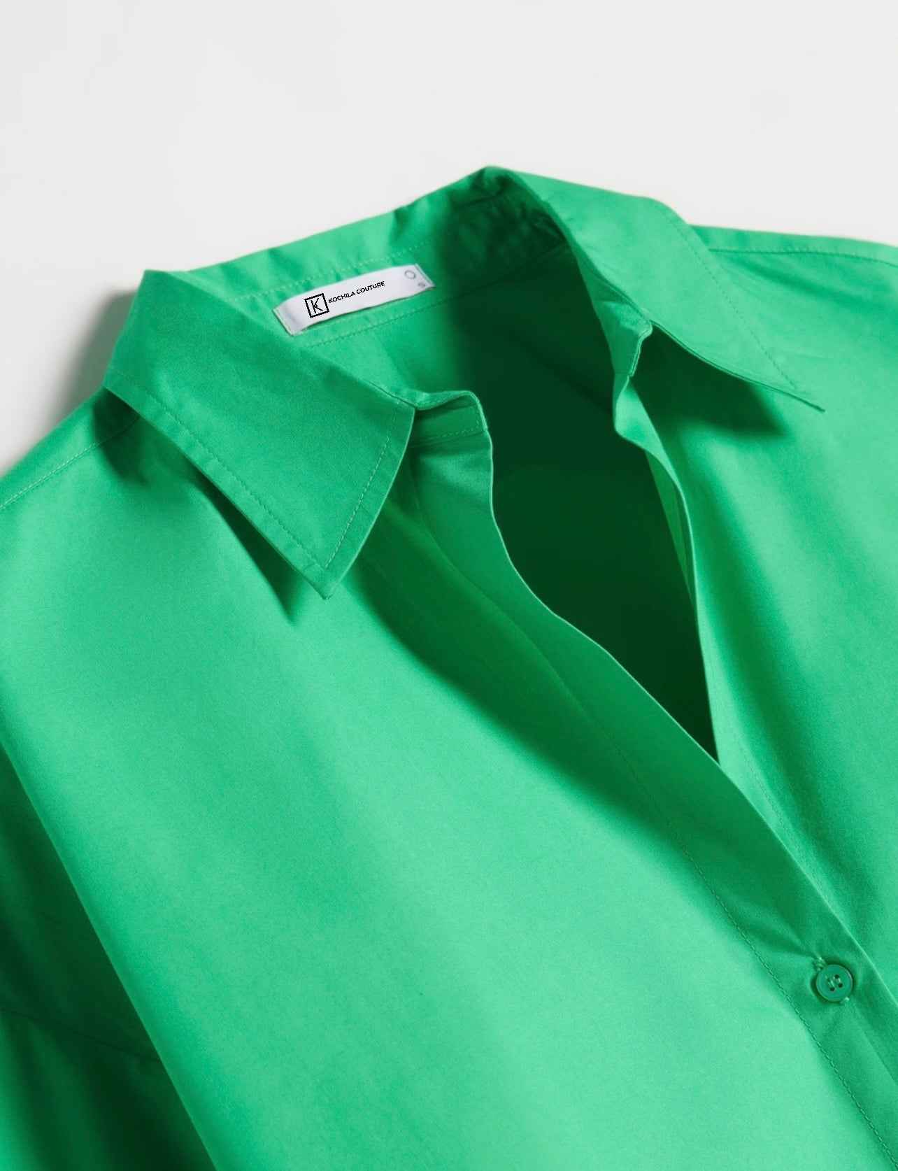 Emerald Poplin Cotton Shirt