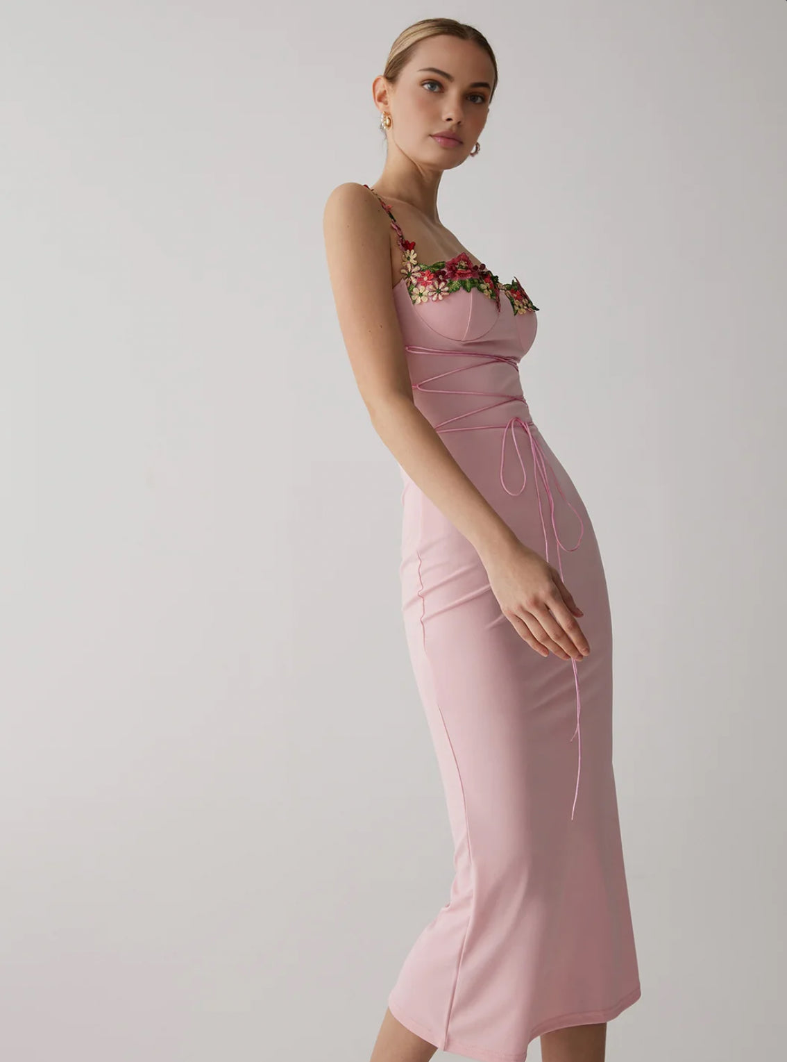Light Pink Floral Bodycon Dress Kochila Couture Light Pink Floral Bodycon Dress Kochila Couture