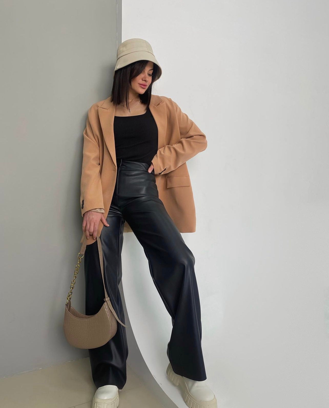 Coffee Brown Single Breasted Blazer