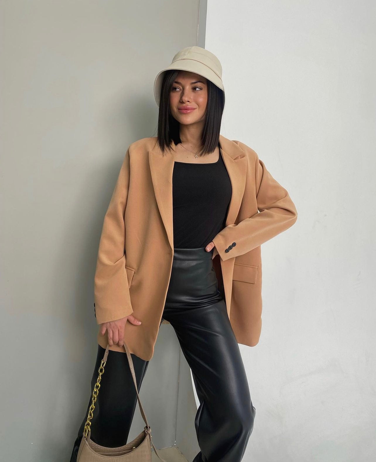 Coffee Brown Single Breasted Blazer