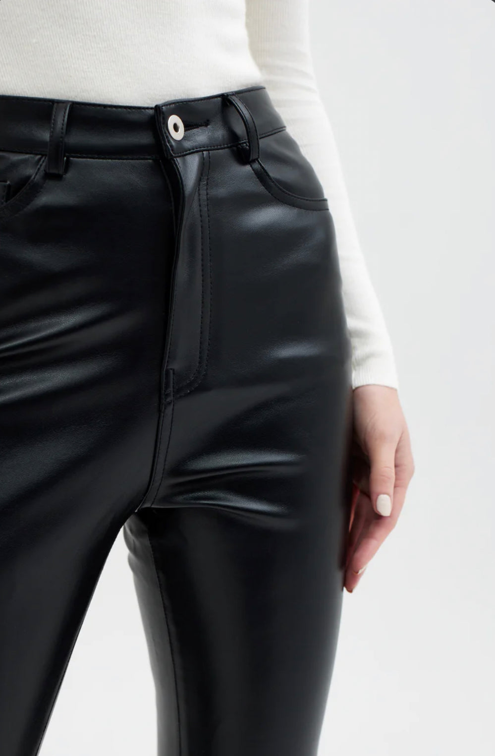 Black Faux Leather Trouser