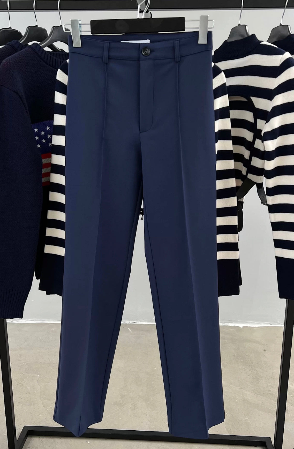 Dark Blue Wide Leg Trousers