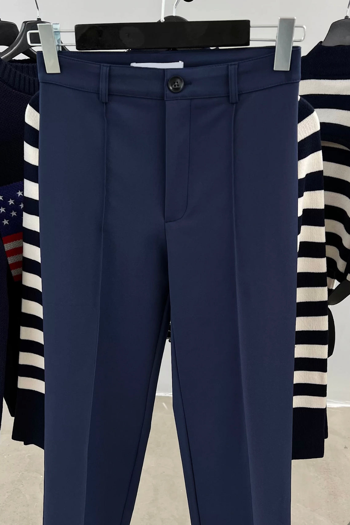 Dark Blue Wide Leg Trousers