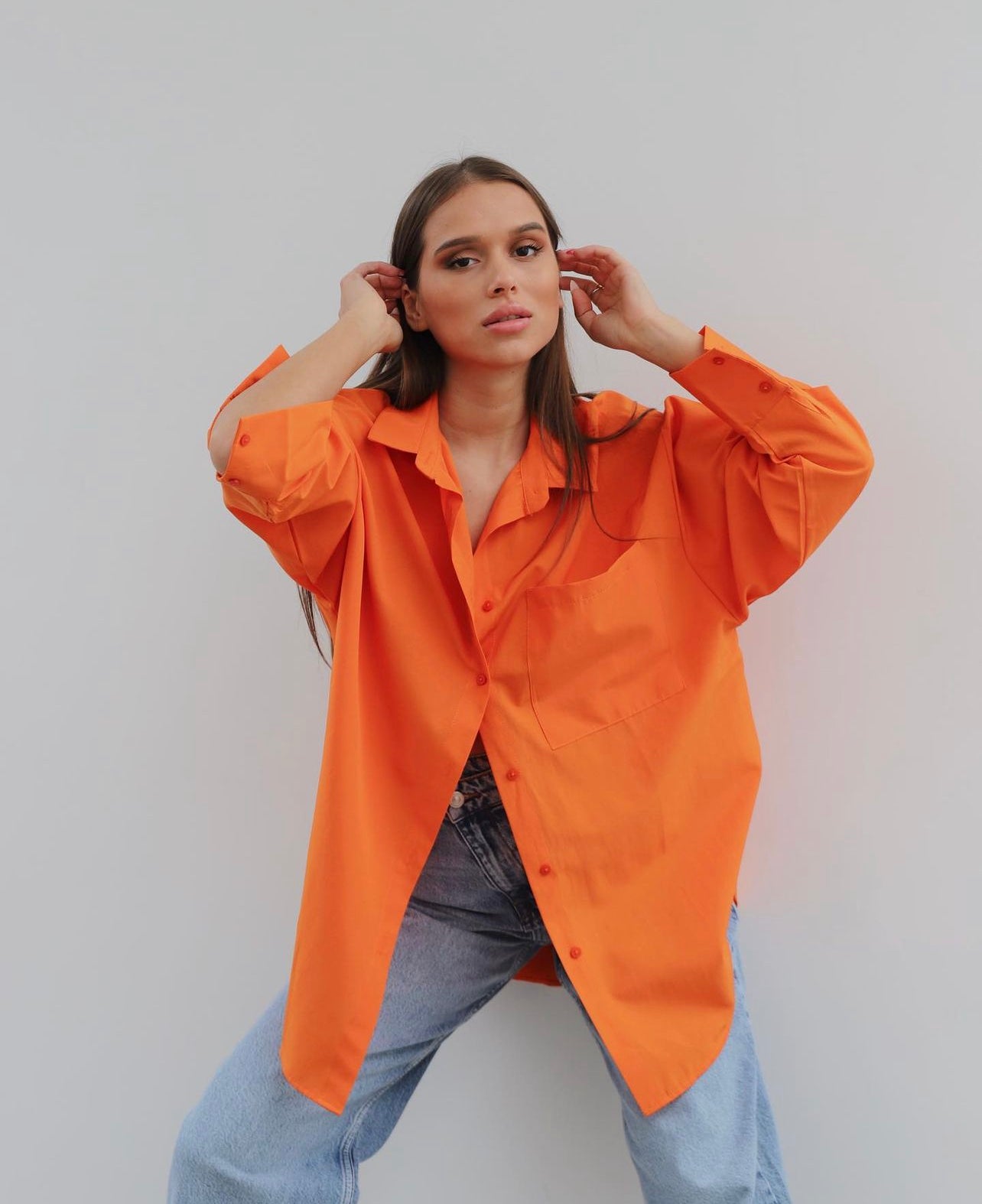 orange-full-sleeves-cotton-oversized-shirt-02-kochila-couture-formals-for-women