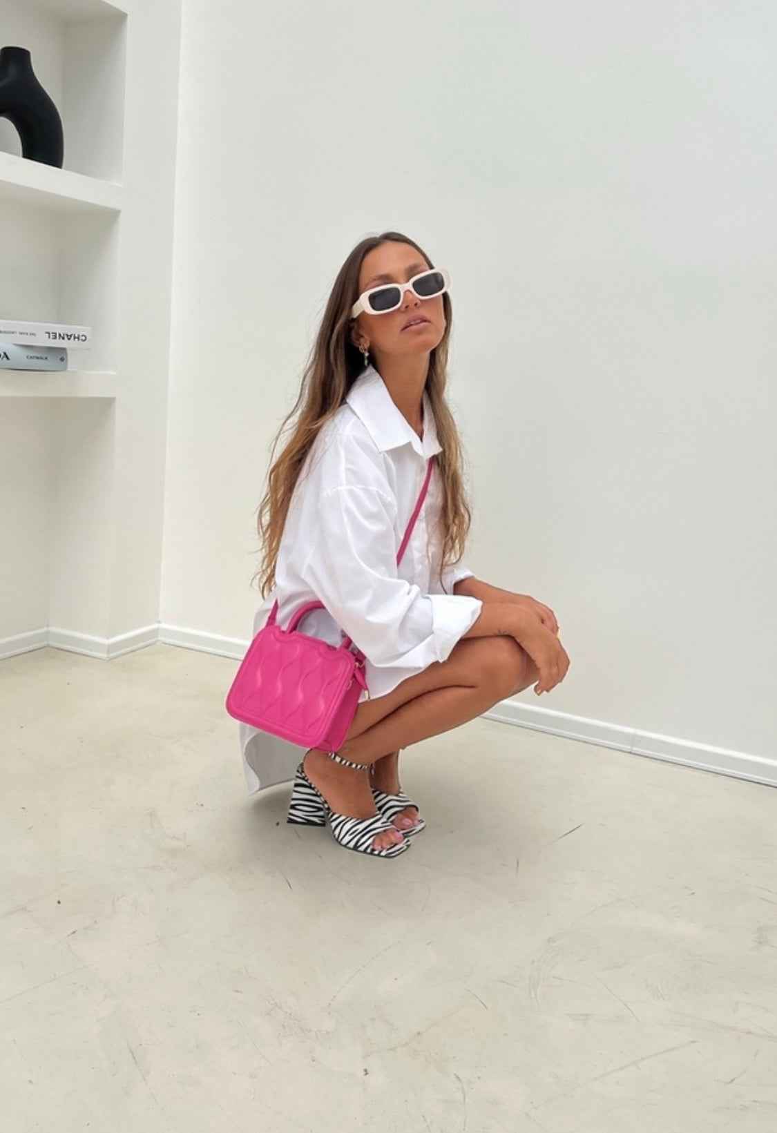 White Cotton Short Shirt Dress