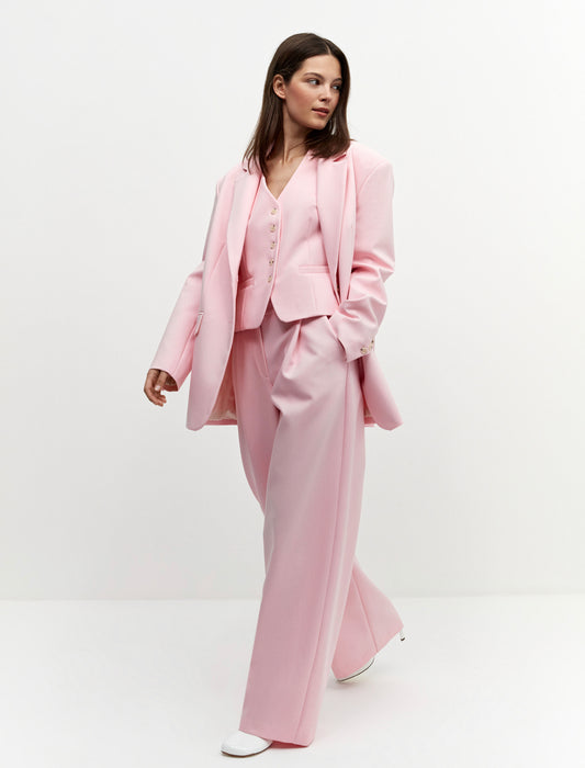 Light Pink Wide Leg Tailored Trouser