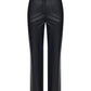 Ashley Black Straight Leg Leather Pants