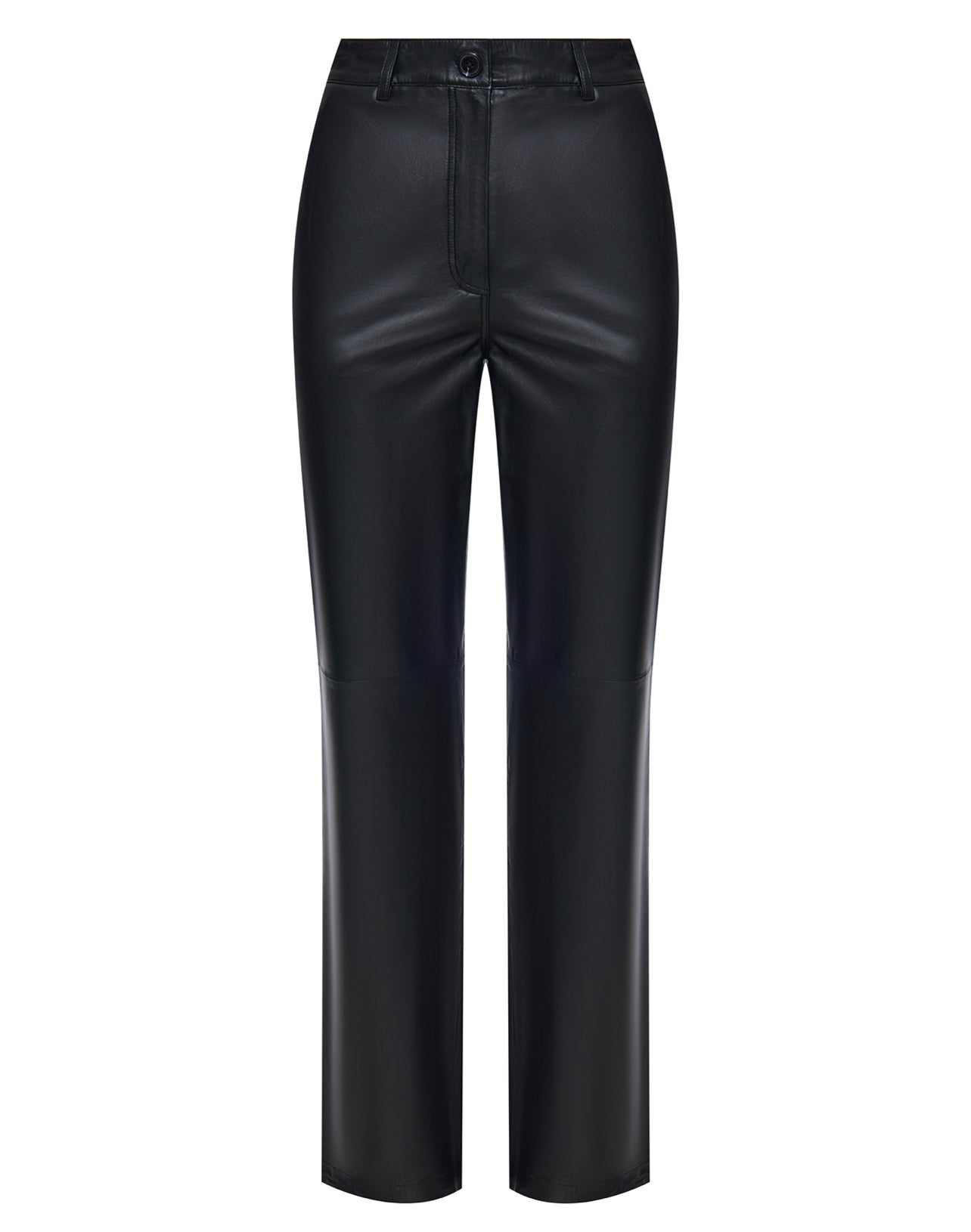 Ashley Black Straight Leg Leather Pants