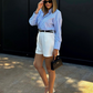 Eloise Light Blue Striped Shirt