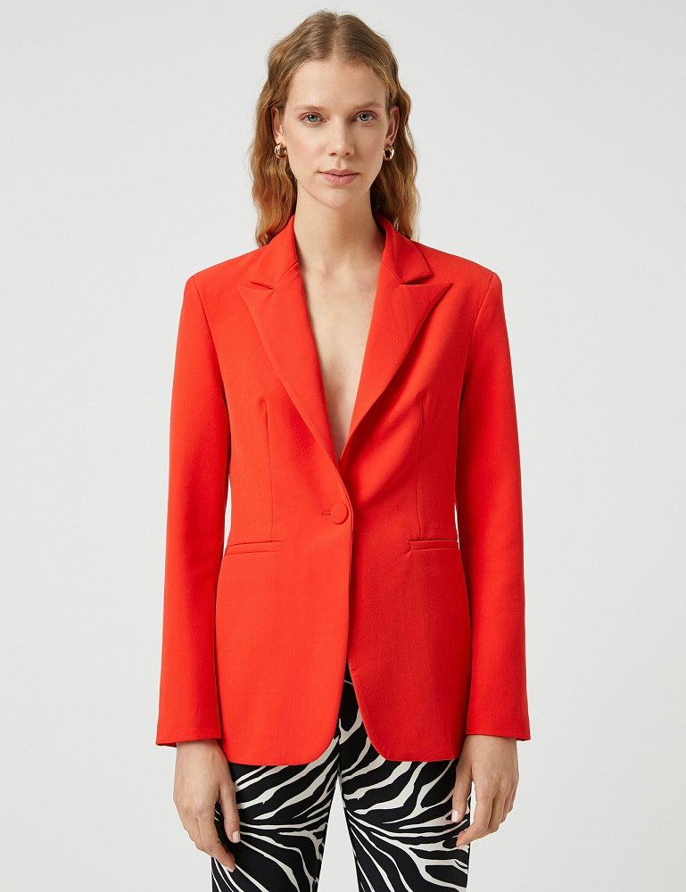 Aurelia Scarlet Red Blazer - Kochila Couture
