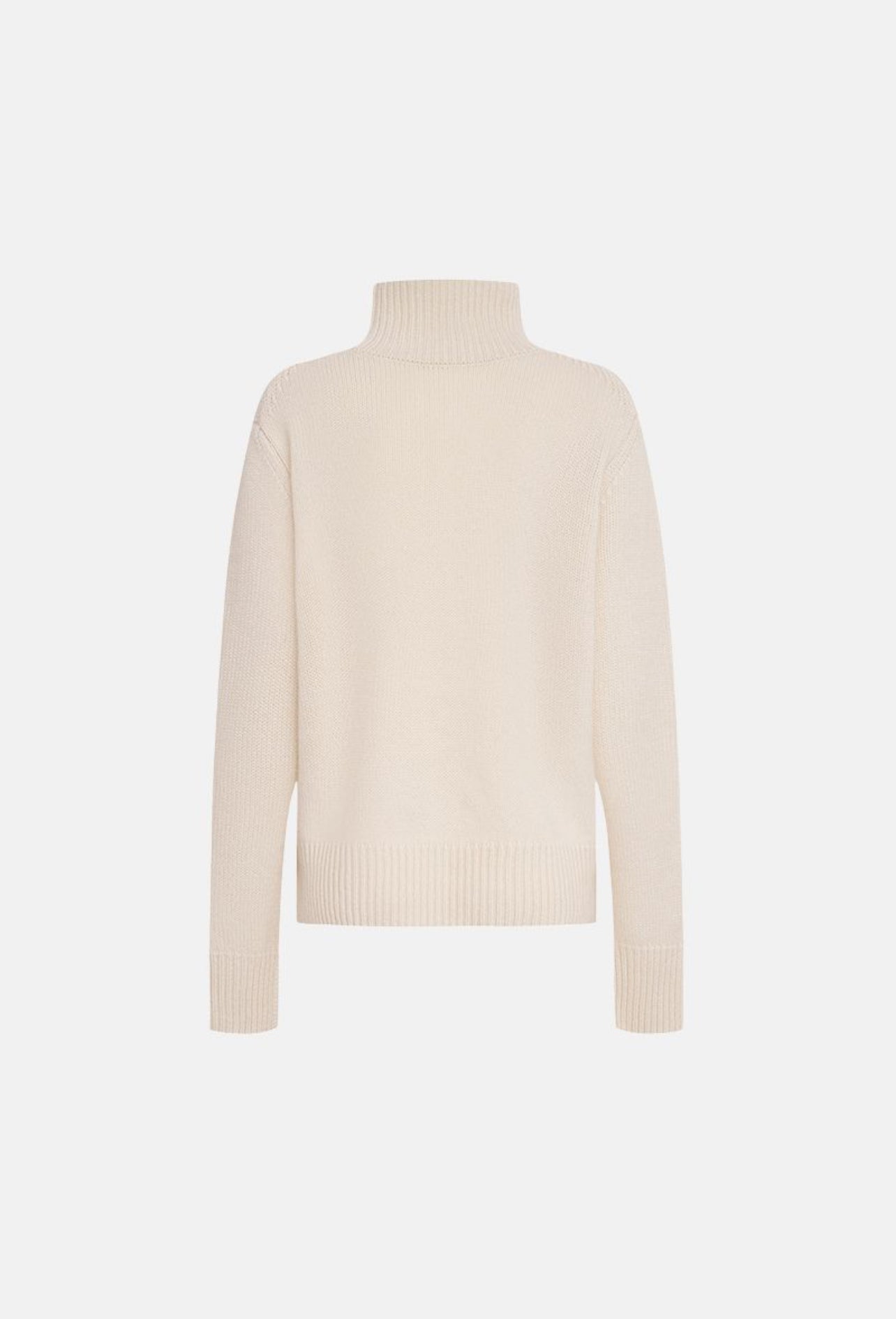Beige Cashmere Polo Neck Jumper