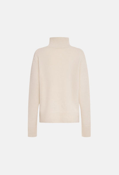Beige Cashmere Polo Neck Jumper