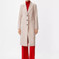 Beige Wool Blend Longline Overcoat