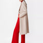 Beige Wool Blend Longline Overcoat