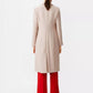 Beige Wool Blend Longline Overcoat