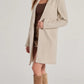 Beige Woollen Single Breasted Overcoat