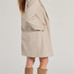 Beige Woollen Single Breasted Overcoat