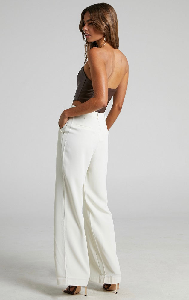 Benice White Flared Trouser