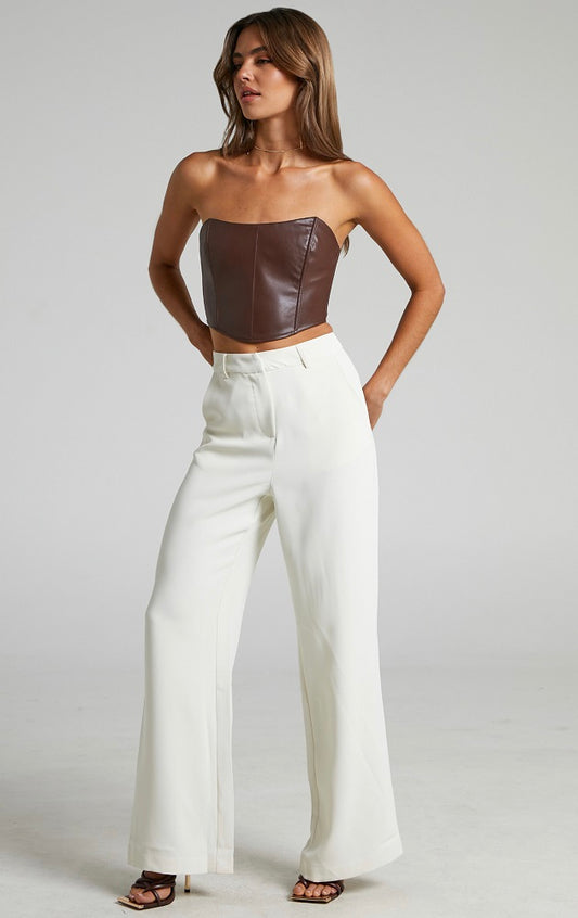 Benice White Flared Trouser