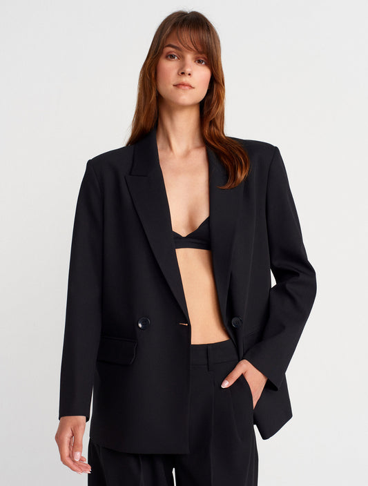 Black Double Breasted Blazer