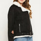 Black Faux Suede Fur Jacket