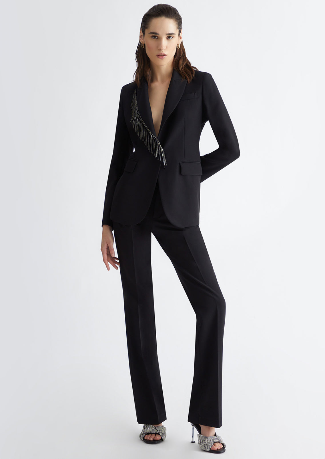 Black High Waisted Straight Trouser