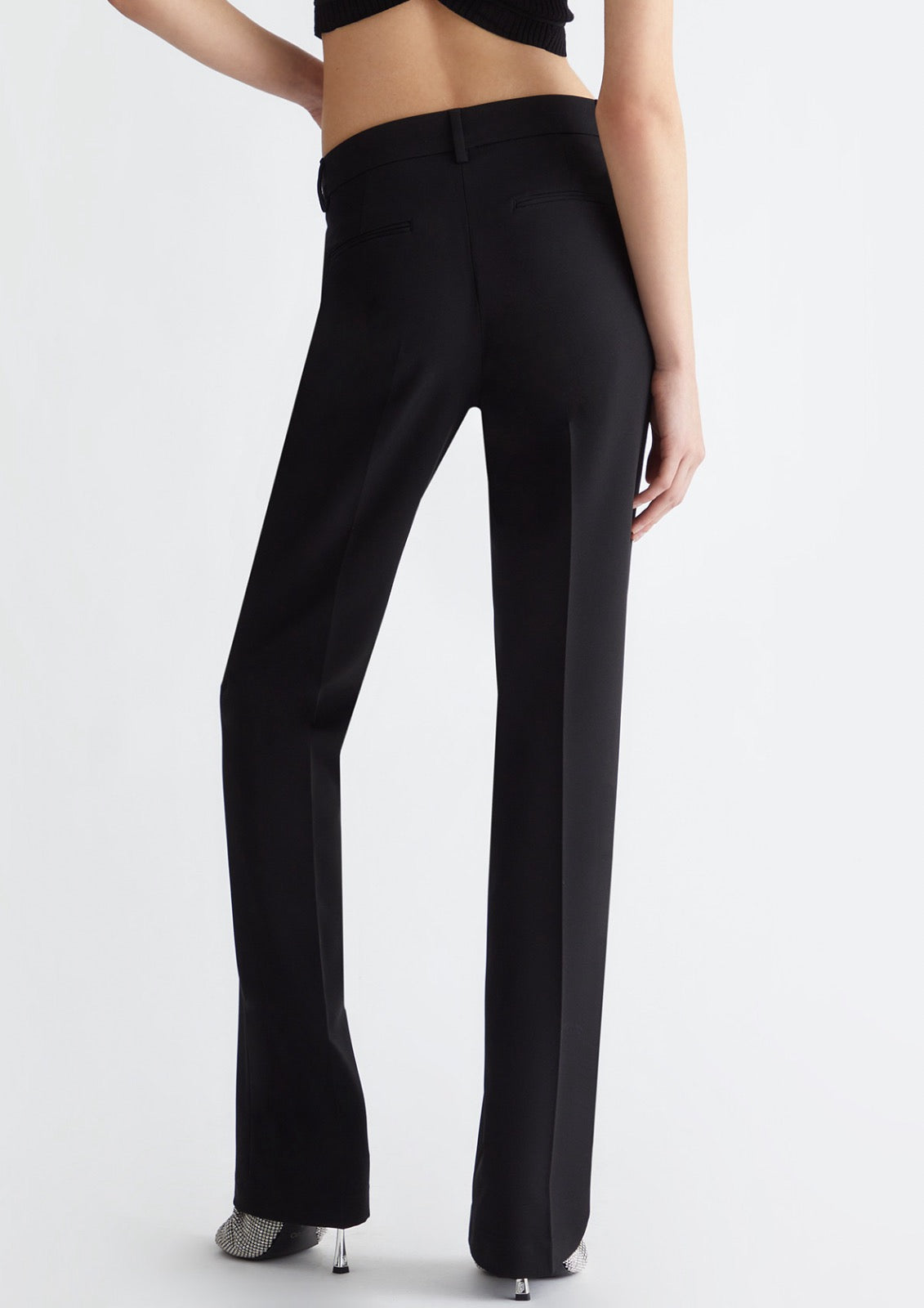 Black High Waisted Straight Trouser