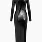 Black Metallic Bodycon Dress