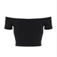 Black Off- Shoulder Crop Top