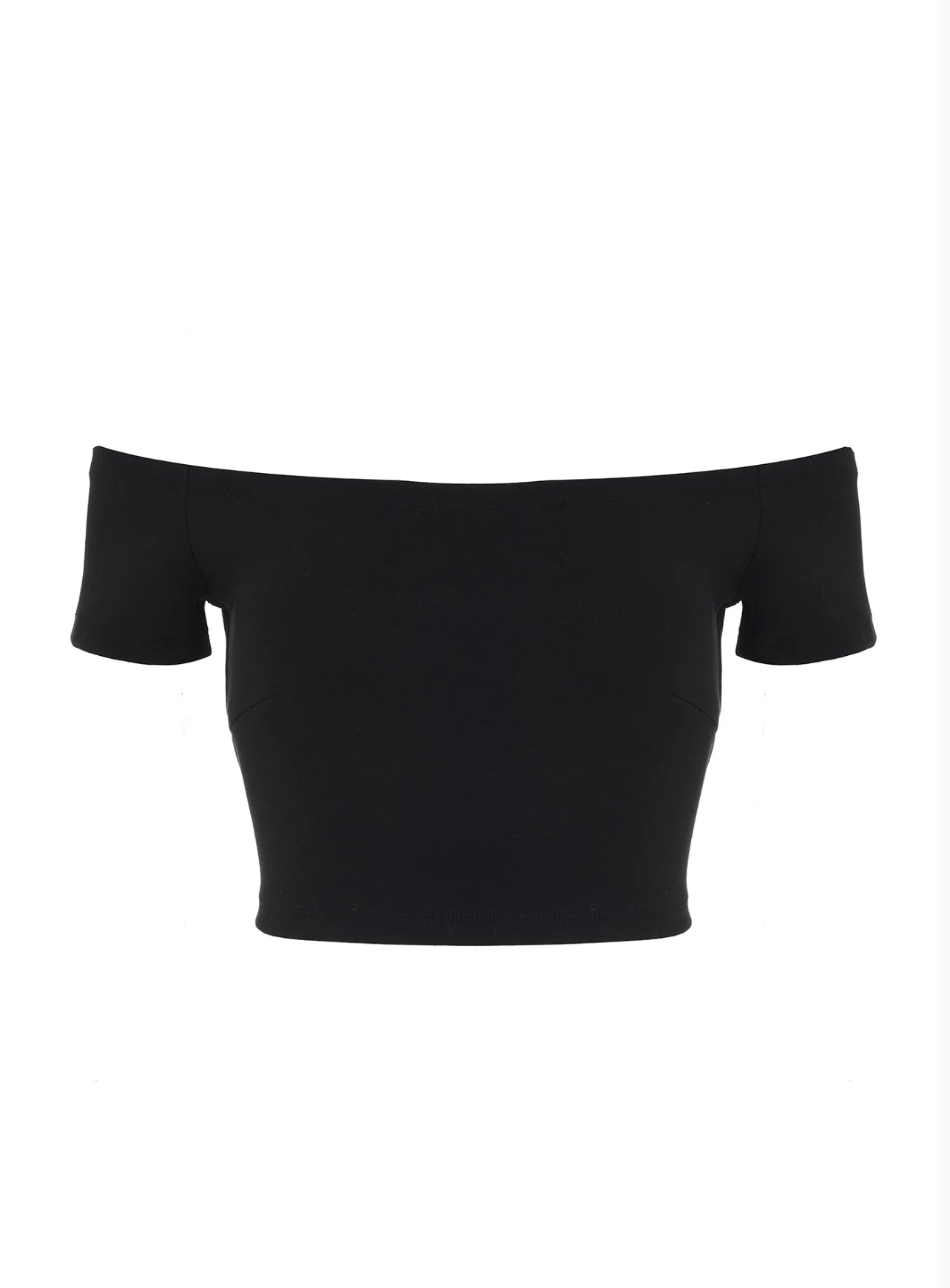 Black Off- Shoulder Crop Top