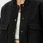 Black Pocket Detail Bomber Jacket