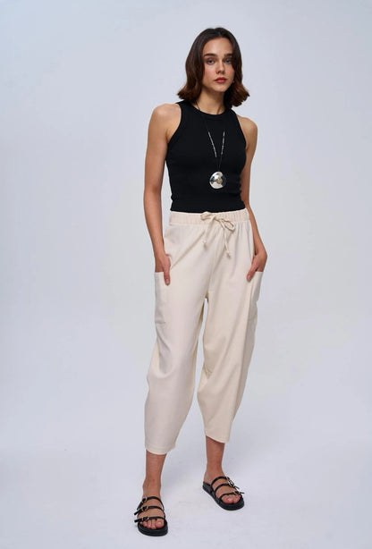 Black Ribbed Cotton Vest Top