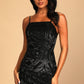 Black Sequined A-Line Mini Dress