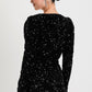 Black Sequined Bodycon Mini Dress