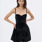 Black Velvet A-line Mini Dress