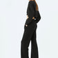 Black Wide Leg Warm Trouser