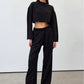 Black Wide Leg Warm Trouser