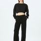 Black Wide Leg Warm Trouser