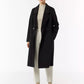 Black Woollen Double Breasted Overcoat