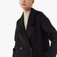 Black Woollen Double Breasted Overcoat