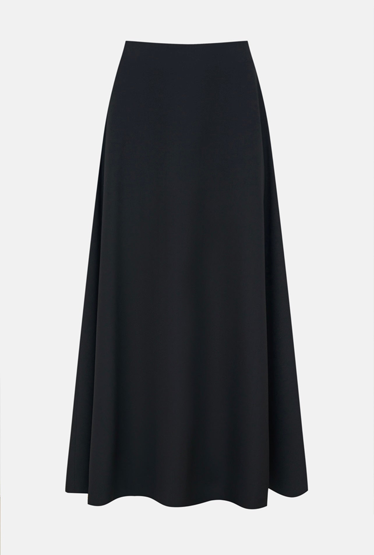 Black A-line Flared Long Skirt-05