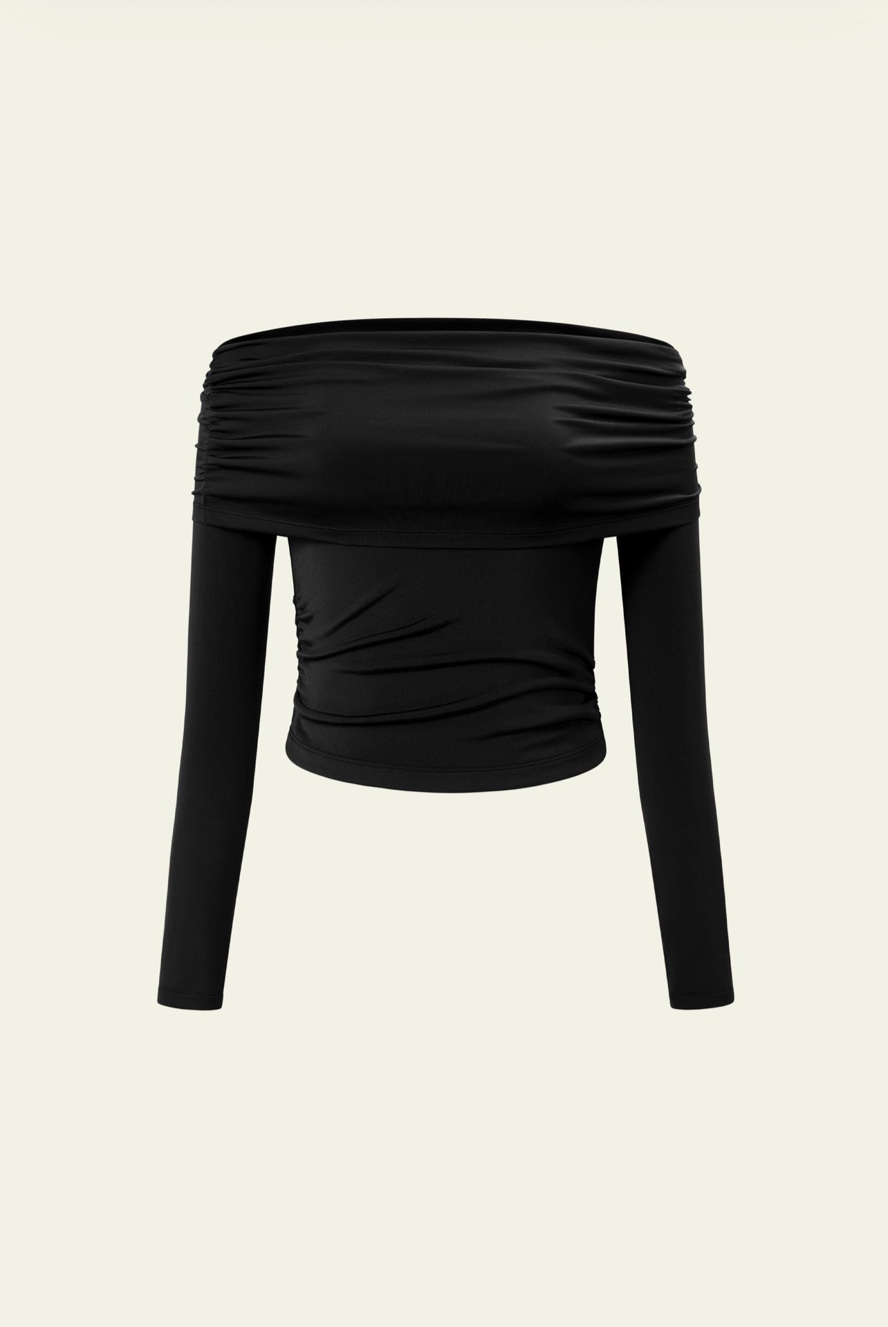Black Off-Shoulder Long Sleeve Top