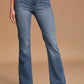 Blue Medium Washed Flared Jeans